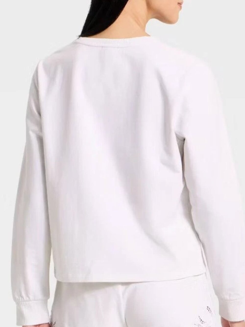 NWT a new day Women's Eyelet Accented Sweatshirt Size M - Picture 3 of 5